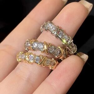 Lux Vintage CC Design Hoop Earrings Fashion X Cross Zircon Pin Earring Jewelry